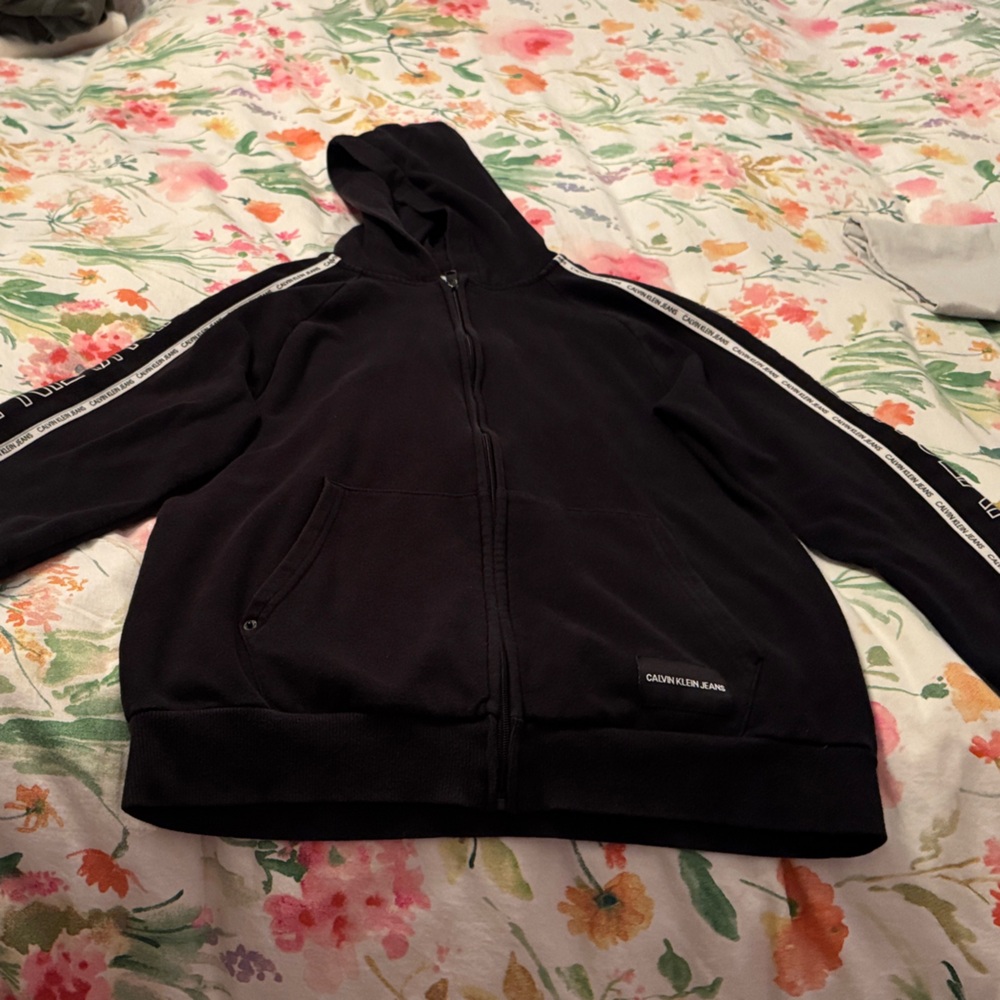 Calvin Klein Black Hoodie with Logo Accents